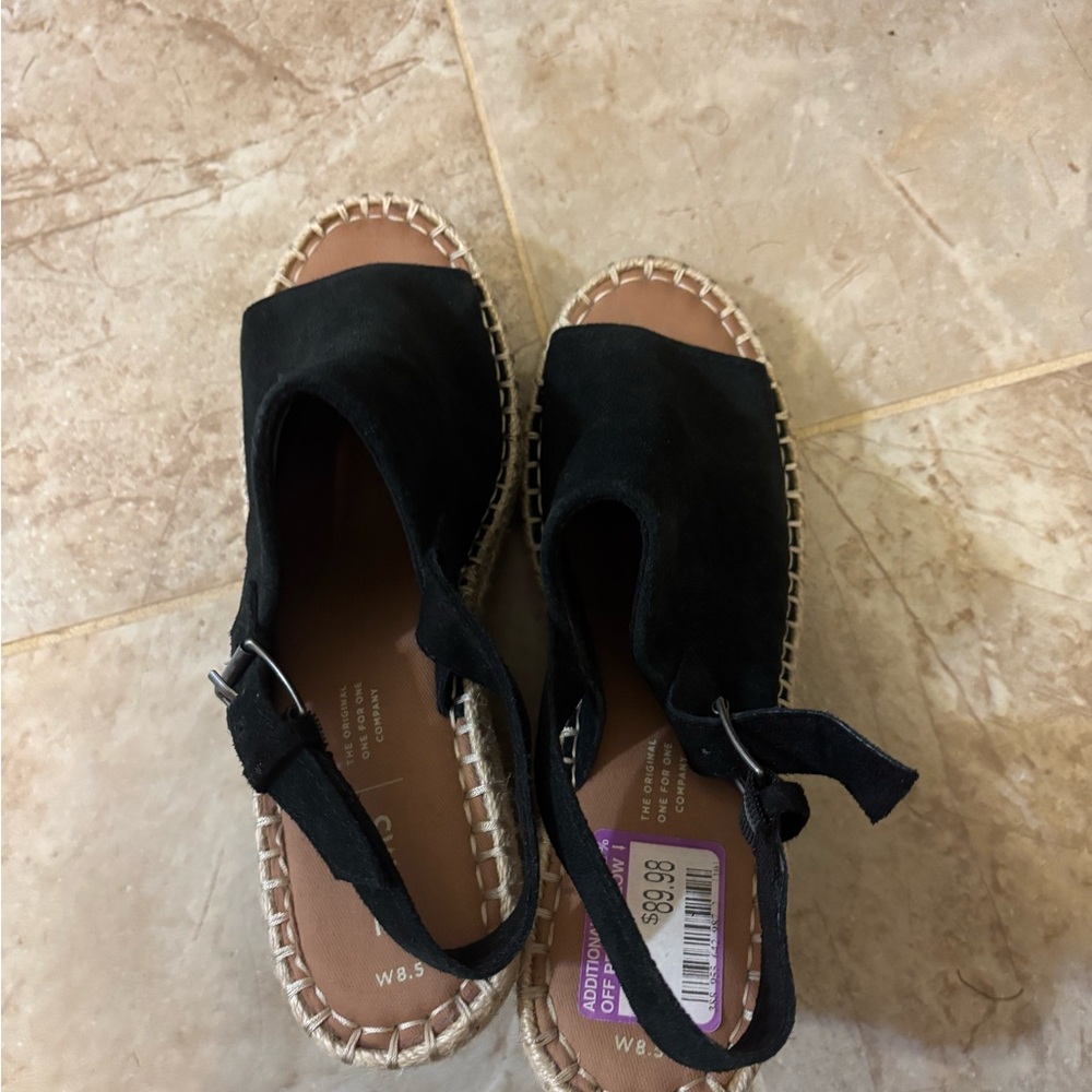 Toms Black Espadrille Sandals